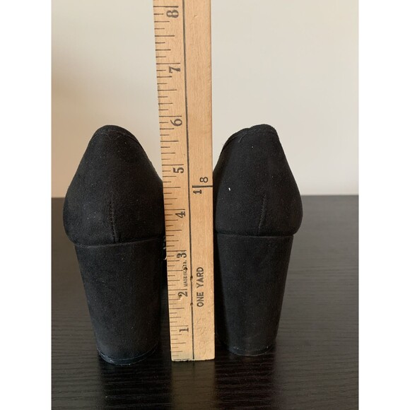 Marc Fisher Womens GILDIE Black Suede Mesh Fishnet Side Block Heel Shoes Sz 8.5 - Picture 5 of 8